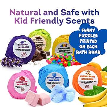 Organic Kids Bath Bombs with Sea Animal Toys - 6 Count