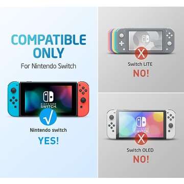 Mumba Dockable Case for Nintendo Switch, [Blade Series] TPU Grip Protective Cover Case Compatible wi...