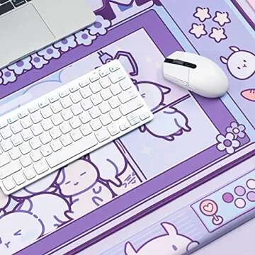 Large Rabbit Mouse Pad & Wrist Rest for Gaming & Work