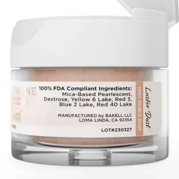 BAKELL Edible Luster Dust & Paint | LUSTER DUST Edible Powder | KOSHER Certified Paint, Powder & Dust | 100% Edible & Food Grade| Cakes, Vegan Paint & Dust (Peach Champagne, 4g)