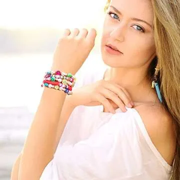 Happy Face Pearl Bracelet - Trendy Rainbow Stackable Jewelry