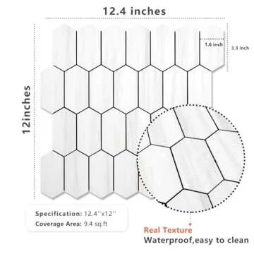 Vamos Tile Long Hexagon Peel and Stick Backsplash