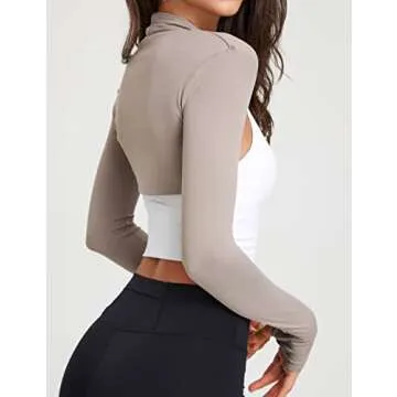 FindThy Women’s Casual Open Front Bolero Cooling Shawl Arm Sleeve Crop Top Shrug Covers(1478-Coffee-M-LB)