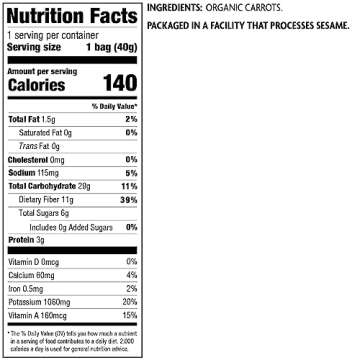 Rhythm Superfoods Carrot Sticks, Naked, Organic & Non-GMO, 1.4 Ounce each, Vegan/Gluten-Free Superfo...