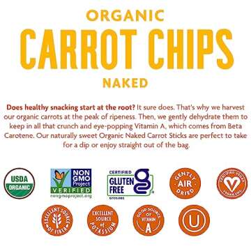 Rhythm Superfoods Carrot Sticks, Naked, Organic & Non-GMO, 1.4 Ounce each, Vegan/Gluten-Free Superfood Snacks, 4 count (Pack of 1)