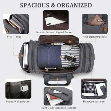 Gonex 50L Expandable Duffel Travel Bag - Stylish & Durable
