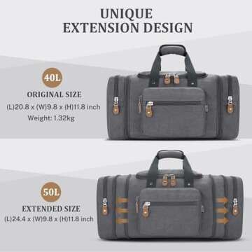 Gonex 50L Expandable Duffel Travel Bag - Stylish & Durable