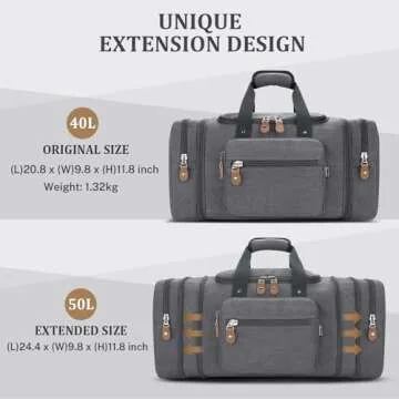 Gonex 50L Expandable Duffel Travel Bag - Stylish & Durable