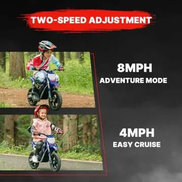 Electric Dirt Bike for Kids Aged 3-6, 150W High Racing Competition Grade Electric Motorcycle, Up to 8MPH, 2 Speed Settings, Safe Disc Brakes, 12IN Off-Road Tires & Advanced Shock Absorption，Red