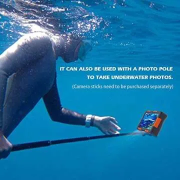 Willbox Professional [15m/50ft] Diving Surfing Swimming Snorkeling Photo Video Waterproof Protective Case Underwater Housing for Galaxy and iPhone Series Smartphones with Lanyard (Orange)