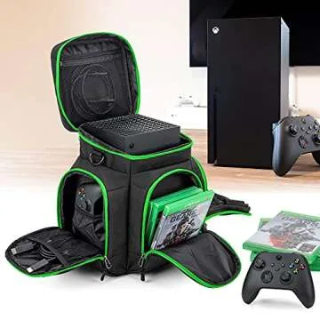 Trunab Console Carrying Case Compatible with Xbox Series X, Travel Bag with Multiple Storage Pockets...