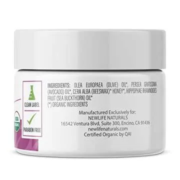 NewLife Naturals Organic Vulva Cream - Vaginal Moisturizer - Intimate Feminine Care - Post Menopause Support - Estrogen-Free Formula - Eases Dryness, Itching, Irritation and Discomfort - 2 Oz