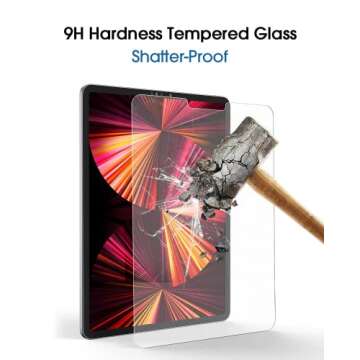 amFilm PAPERed Glass Screen Protector compatible with iPad Pro 11 (2021), iPad Pro 11 (2019), iPad Air 4 (2020), 9H Paper-Matte Finish, Face ID, Apple Pencil 2nd Compatible, Tempered Glass, 1 Pack