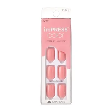 KISS imPRESS Pretty Pink No Glue Press-On Nails