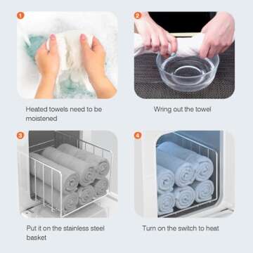 Hot Towel Warmer, Spa Towel Cabinet 5L Professional Mini Towel Heater, Towel Warmer for Facials SPA Barbershop Esthetician (White)