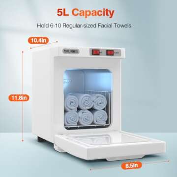 Hot Towel Warmer, Spa Towel Cabinet 5L Professional Mini Towel Heater, Towel Warmer for Facials SPA Barbershop Esthetician (White)