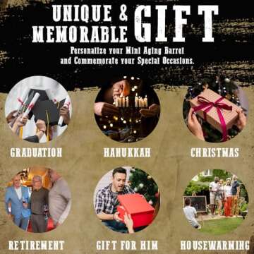 Personalized - Custom Engraved American Premium Oak Aging Barrel - Age your own Whiskey, Beer, Wine, Bourbon, Tequila, Rum, Hot Sauce & More | Barrel Aged (2 Liters)