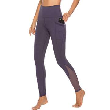 PERSIT Yoga Pants for Women with Pockets High Waisted Black Workout Leggings Athletic Gym Soft Yoga Leggings