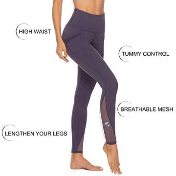 PERSIT Yoga Pants for Women with Pockets High Waisted Black Workout Leggings Athletic Gym Soft Yoga Leggings