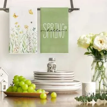 Artoid Mode Flower Home Spring Kitchen Towels - 4 Pack 18x26 Inch