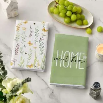 Artoid Mode Flower Kitchen Towels Set of 4 Stylish Dish Towels