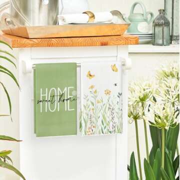 Artoid Mode Flower Kitchen Towels Set of 4 Stylish Dish Towels