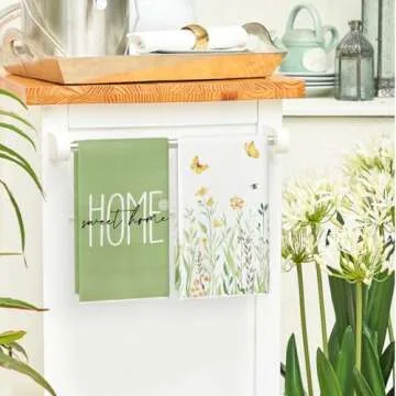 Artoid Mode Flower Kitchen Towels Set of 4 Stylish Dish Towels