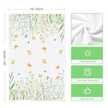 Artoid Mode Flower Kitchen Towels Set of 4 Stylish Dish Towels