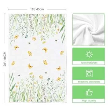 Artoid Mode Flower Kitchen Towels Set of 4 Stylish Dish Towels
