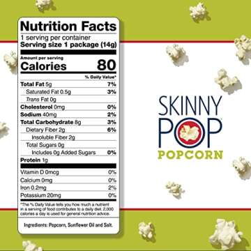 SkinnyPop Popcorn, Gluten Free, Non-GMO, Healthy Snacks, Skinny Pop Variety Pack (Original & Dairy F...