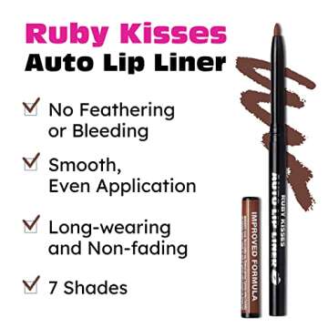 Ruby Kisses Auto Lip Liner Pencil - Rich Pigmented Color