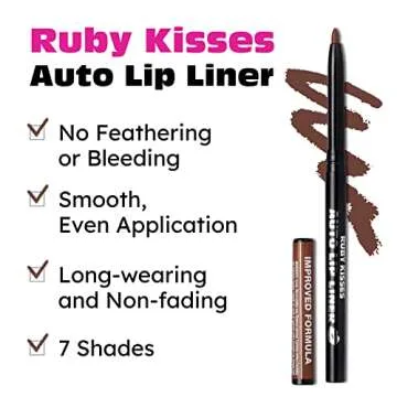 Ruby Kisses Auto Lip Liner Pencil - Rich Pigmented Color