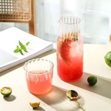 Vintage Bedside Water Carafe Set for Stylish Hydration