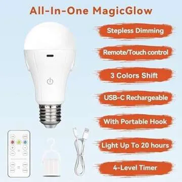 MagicGlow Rechargeable Light Bulbs with Remote Control