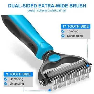 Pet Grooming Brush Dog Grooming Rakes Tool for Mats & Tangles Removing