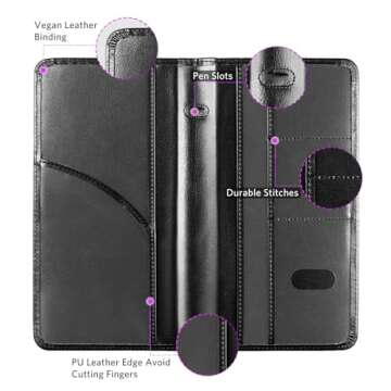 CoBak Car Registration and Insurance Holder - Stylish Vehicle Organizer with Magnetic Closure