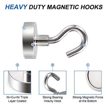 LOVIMAG Strong Magnetic Hooks - 30lbs for Cruise & Kitchen