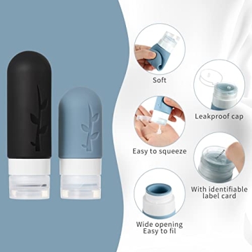 TSA Approved Travel Bottles - 18 Pack Silicone Containers