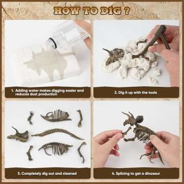 VIBIRIT Dig Up Dinosaurs Skeleton Set for Kids