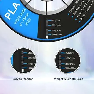 3Dgenius PLA 3D Printer Filament PLA Filament 1.75mm 1kg/2.2lbs Spool 3D Printing Filament 1.75mm PLA Filament Dimensional Accuracy +/- 0.03mm, Black PLA Fit Most FDM Printers