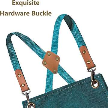 AFUN Chef Aprons for Men Women with Large Pockets, Cotton Canvas Cross Back Heavy Duty Adjustable Work Apron, Size M to XXL (Darkgreen)