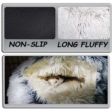 Ferret Bed Cave and Hideouts，Ferret Hideaway Bed Accessories for Cage Ferret Beds and Hideouts (Gray)