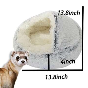 Ferret Bed Cave and Hideouts，Ferret Hideaway Bed Accessories for Cage Ferret Beds and Hideouts (Gray)