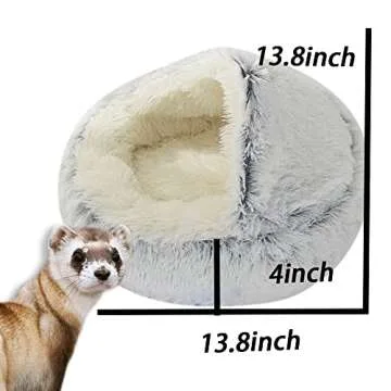 Ferret Bed Cave and Hideouts，Ferret Hideaway Bed Accessories for Cage Ferret Beds and Hideouts (Gray)