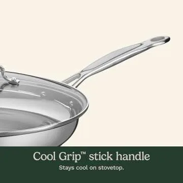 Cuisinart 12 Inch Skillet with Glass Cover, Chef's Classic Collection, 722-30G