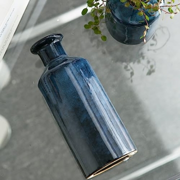 Blue Ceramic Vase Set 3 for Home Decor
