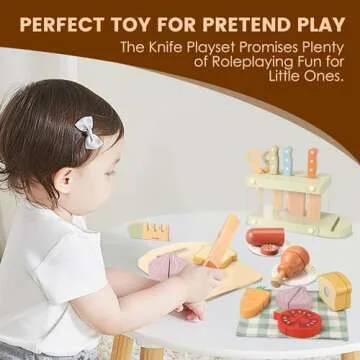 Pithfor Wooden Play Knife Set for Kids Toddlers