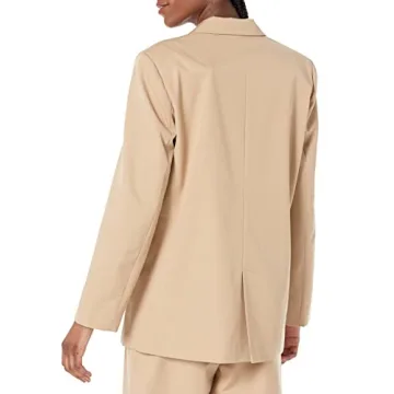 The Drop Women's Ramona Loose Fit Boxy Blazer Stone