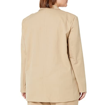The Drop Women's Ramona Loose Fit Boxy Blazer Stone