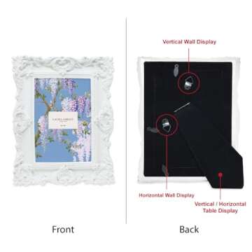 Laura Ashley 4x4 Gold Ornate Textured Picture Frame for Decor & Gifts